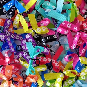 100 Pawprint Dog Grooming Bows