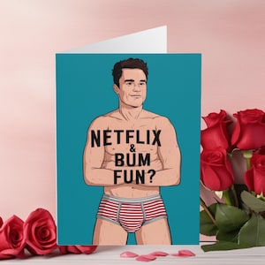 Carte de Saint-Valentin homosexuelle drôle Netflix & Bum Fun Cartes de Saint-Valentin gay drôles Cartes de Saint-Valentin Cartes d'anniversaire gay LGBTQ+