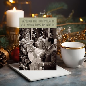 Carte de Noël drôle et grossière Mettez les décorations vous-même Cartes de Noël grossières Cartes de Noël grossières Cartes de Noël effrontées