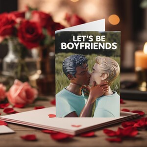 Funny Gay Queer Valentines Day Card Let's Be Boyfriends Action Dolls Funny Gay Valentines Cards Valentines Cards LGBTQ+ Valentines Cards Gay