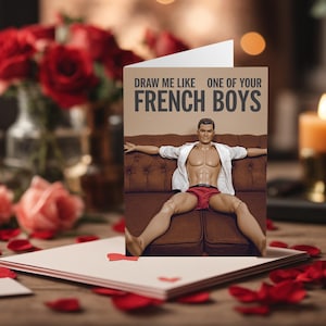 Carte de Saint-Valentin gay homosexuelle drôle Dessinez-moi comme l'une de vos poupées françaises Cartes de Saint-Valentin gay drôles Cartes d'anniversaire gay