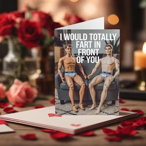 Carte de Saint-Valentin gay homosexuelle amusante Je pèterais totalement devant vous Cartes de Saint-Valentin gay gay drôle Cartes de Saint-Valentin Cartes d'anniversaire LGBTQ+