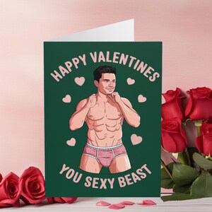 Funny Gay Queer Valentines Day Card You Sexy Beast Funny Gay Valentines Cards Valentines Cards LGBTQ+ Valentines Cards Gay