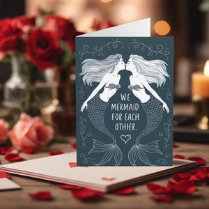 Funny Gay Queer Lesbian Valentines Day Card We Mermaid For Each Other Funny Gay Valentines Cards Valentines Cards LGBTQ+ Valentines Lesbian