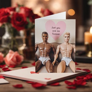 Carte de Saint-Valentin homosexuelle drôle, vous et moi pour toujours, poupées d'action Cartes de Saint-Valentin gay drôles Cartes de Saint-Valentin Cartes de Saint-Valentin LGBTQ+