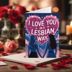 Carte de Saint-Valentin lesbienne gay homosexuelle amusante Je t'aime à la mode lesbienne Cartes de Saint-Valentin gay gay drôles Cartes de Saint-Valentin LGBTQ+ Saint-Valentin