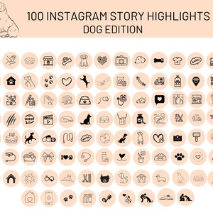 100 Dog Instagram Highlight Covers, Daily Pets Cover Icons Animal, Dog Story Social Media Pet , Dog Icons for Instagram Bundle