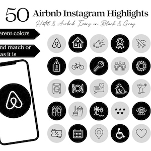 Hotel Instagram Highlight Cover Icons, Airbnb Instagram Highlight Cover, Airbnb Icons, Hotel Buttons, Property Rental Instagram, Airbnb Host