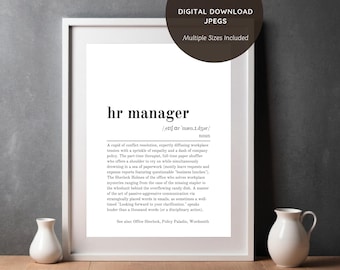 HR Manager Funny Dictionary Definition Printable Wall Art - Birthday, Work, Special Occasions Gift - Genuine & Funny Quote Digital Download