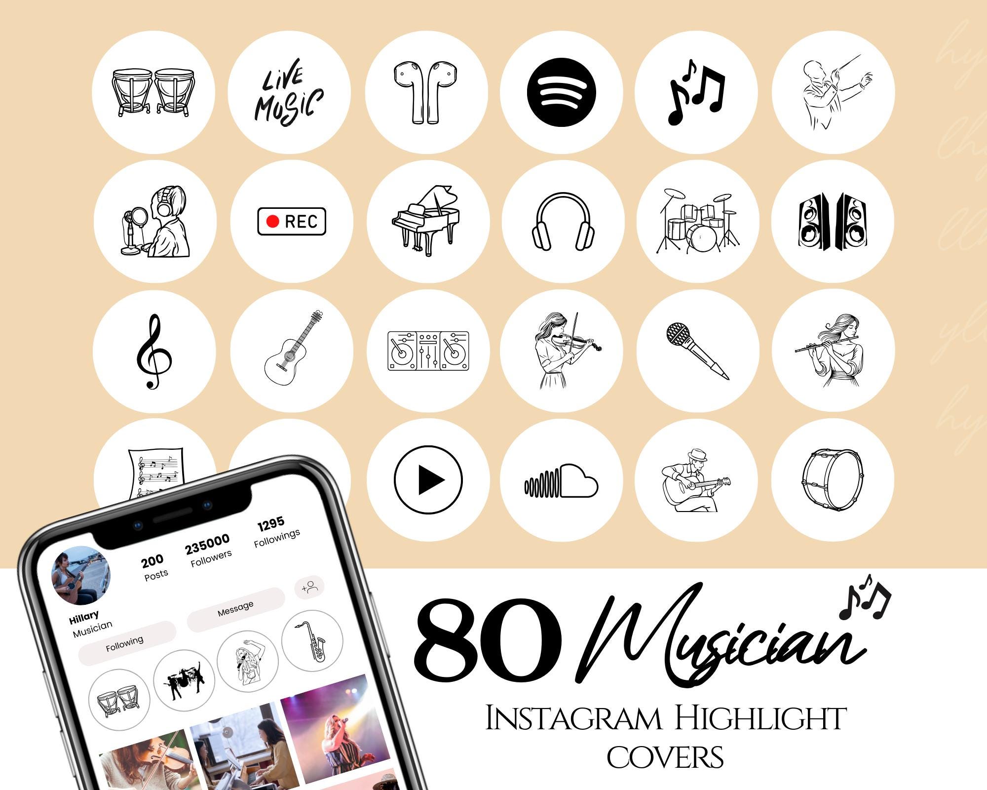 Music Instagram Highlight Covers Musician Instagram Icons Music