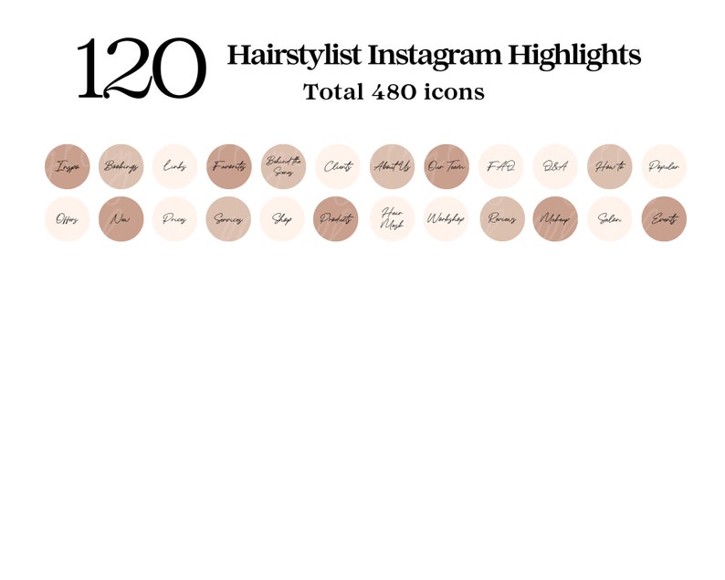 Hairstylist Instagram Highlight Covers, íconos naturales de peluquería de instagram, Minimalist brown hair salon business Instagram, peluquero imagen 3