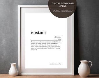 Custom Funny Definition Art Print: Personalized Quote Poster (Digital Download), Funny Describtion for New Job, Graduation, Gift, Office