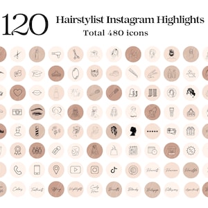 Hairstylist Instagram Highlight Covers, íconos naturales de peluquería de instagram, Minimalist brown hair salon business Instagram, peluquero imagen 2