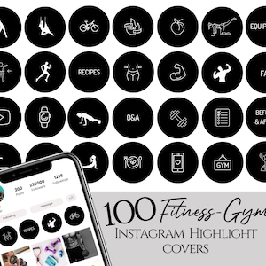 Fitness Instagram Highlight Covers Black, Gym Highlight Icons, Workout  Healthy Instagram Highlight Icons Influencer IG, Sport Yoga icon