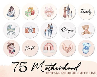 Motherhood Instagram Highlights, Mom Life Instagram Highlight Covers,Family Icons for Instagram,Baby Pregnancy Doula Birthworker Instagram