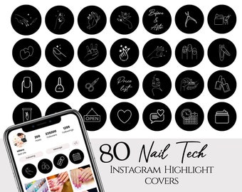 Nail Tech Instagram Highlights Black, Nail Artist Highlight Cover, Black Instagram Highlight Icons, Nail Art Buttons, Beauty Instagram Icon