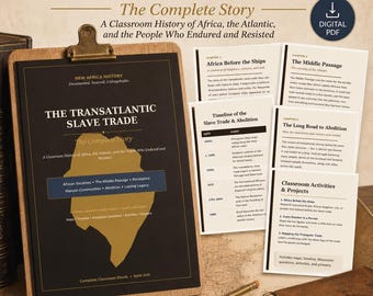 Transatlantic Slave Trade Learning Pack, Black History Homeschool Curriculum, Middle Passage Lesson, Teacher Resource PDF