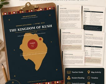 Pacchetto didattico sul Regno di Kush, programma di storia africana stampabile per la classe e l'istruzione domiciliare, PDF