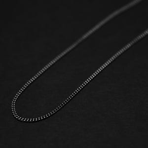 Oxidised Sterling Silver Curb Necklace Chain