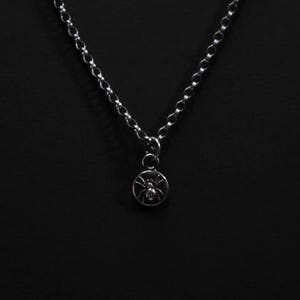 Tiny Sterling Silver Spider Pendant image 1