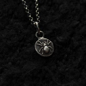 Tiny Sterling Silver Spider Pendant