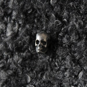 Silver Skull Pin Badge