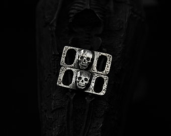 Sterling Silver Skull Shoe Lace Buckles