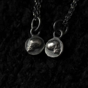 Tiny Sterling Silver ‘Til Death’ Memento Mori Skull Pendant Bundle • Relationship & Friendship Pendants