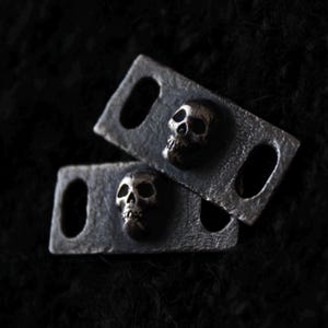 Silver Skull Shoe Lace Buckles