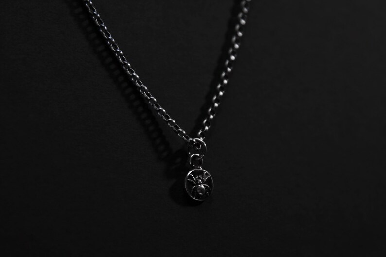 Tiny Sterling Silver Spider Pendant image 3