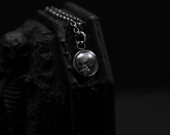 Sterling Silver Memento Mori Skull Pendant