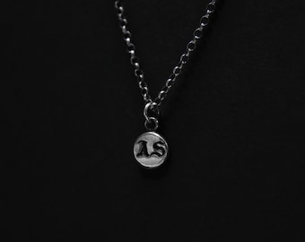 Sterling Silver Custom Initials Pendant • Gothic Font • Typewriter Font •