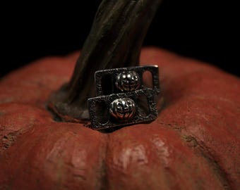 Silver Pumpkin Shoe Lace Buckles