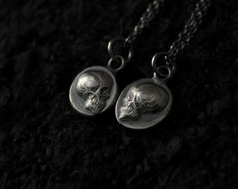 Sterling Silver ‘Til Death’ Memento Mori Skull Pendant Bundle • Relationship & Friendship Pendants