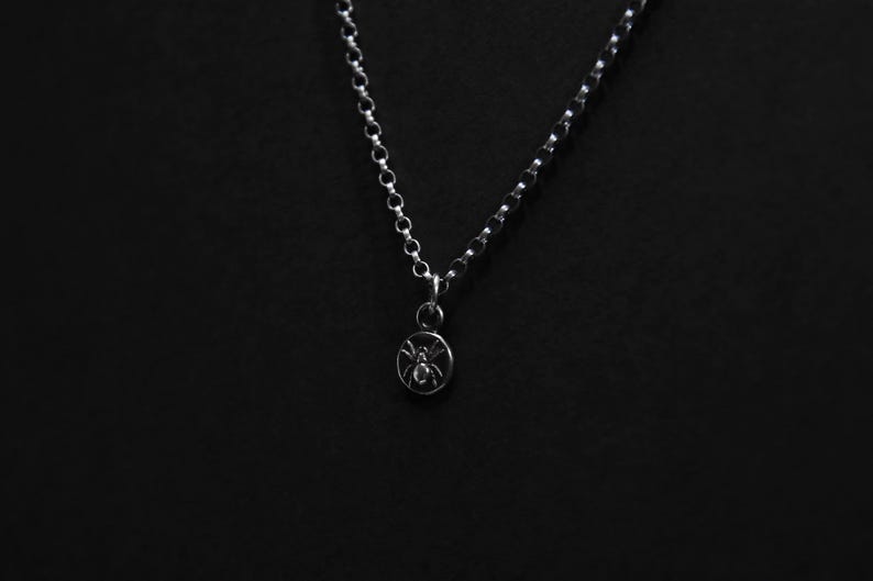 Tiny Sterling Silver Spider Pendant image 4