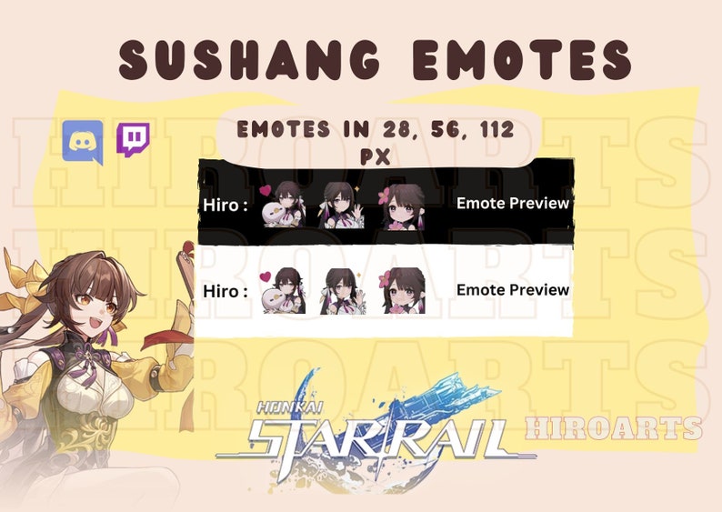 Honkai Star Rail Sushang Chicken Hug Emote Honkai Star Rail Etsy