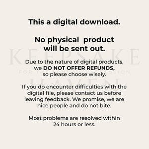 a white poster with the words, this is a digital downloaded no physical product will