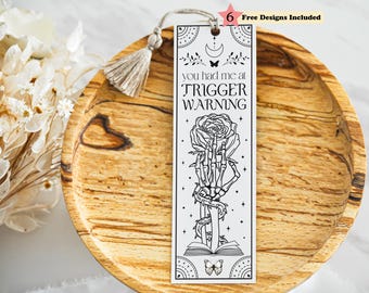 Smut Bookmark SVG Booktok Dark Romance, Tarot Trigger Warning Print, Do It Yourself Printable Bookmark, Gift for Reader, Digital Download