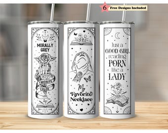 Witchy Smut Dark Romance Bookish Reader, 20oz Tumbler Full Wrap PNG, Morally Grey Good Girl, Seamless Sublimation Design, Digital Download