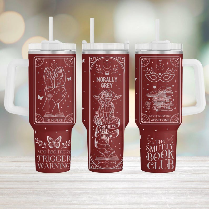 Smut Dark Romance Morally Grey Warning Witchy Laser Engraved SVG, 40oz Tumbler with Handle, Cricut Silhouette File, Digital Download image 5