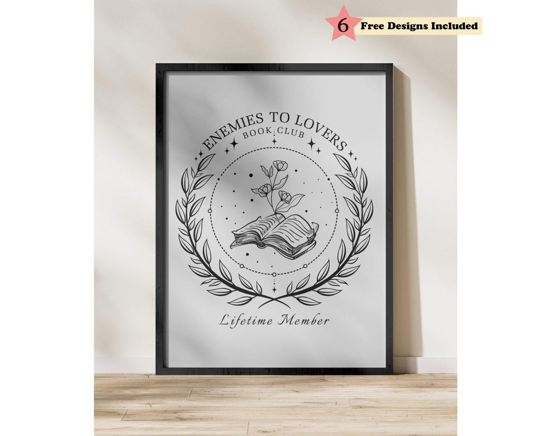 Romance Bookish Gift Idea Enemies to Lovers Minimalist PNG SVG ...
