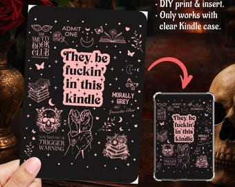 Kindle Insert Clear Case PNG Emotional Support Dark Romance Book Reader Quote, , Paperwhite, Basic, Colorsoft Printable, Digital Download