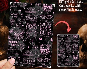 Kindle Insert Clear Case PNG Smutty Trigger Warning Aesthetic Spicy Reader Girlies, Paperwhite Basic, Colorsoft Printable, Digital Download