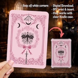 Wkładka do Kindle'a Przezroczysta obudowa PNG Romantyczna książka fantasy Dragon Celestial Pink Coquette Paperwhite, podstawowa, Colorsoft do druku, pobieranie cyfrowe
