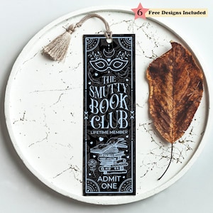 Smut Lesezeichen Dark Romance Book Club Boho Blau Schwarz Rose PNG, Printable Lesezeichen, Bookish Merch, digitaler Download, DIY Geschenk für Leser