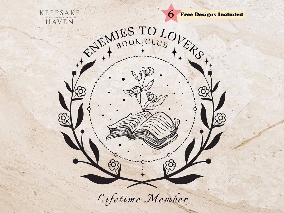 Bookish Enemies to Lovers Book Club PNG SVG Print, Romance Book Trope ...