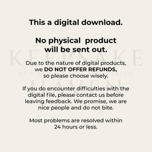 a white poster with the words, this is a digital downloaded no physical product will