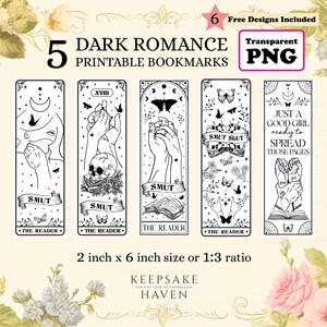 Druckbare Lesezeichen-Bundle, literarisches Lesezeichen PNG, Spicy Dark Romance Book Club, Smut Lesezeichen Sprüche, DIY Geschenk für Leser, digitaler Download