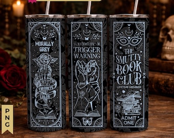 Smutty Book Reader Witchy Gothic Roses Lace, Dark Romance 20oz Skinny Tumbler PNG, Seamless Full Wrap Sublimation Design, Digital Download