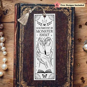 Bookmark SVG Monster Smut, Vampire Dark Romance, Printable Bookmarks, Bookish Tarot Celestial Merch, Digital Download, DIY Gift for Reader